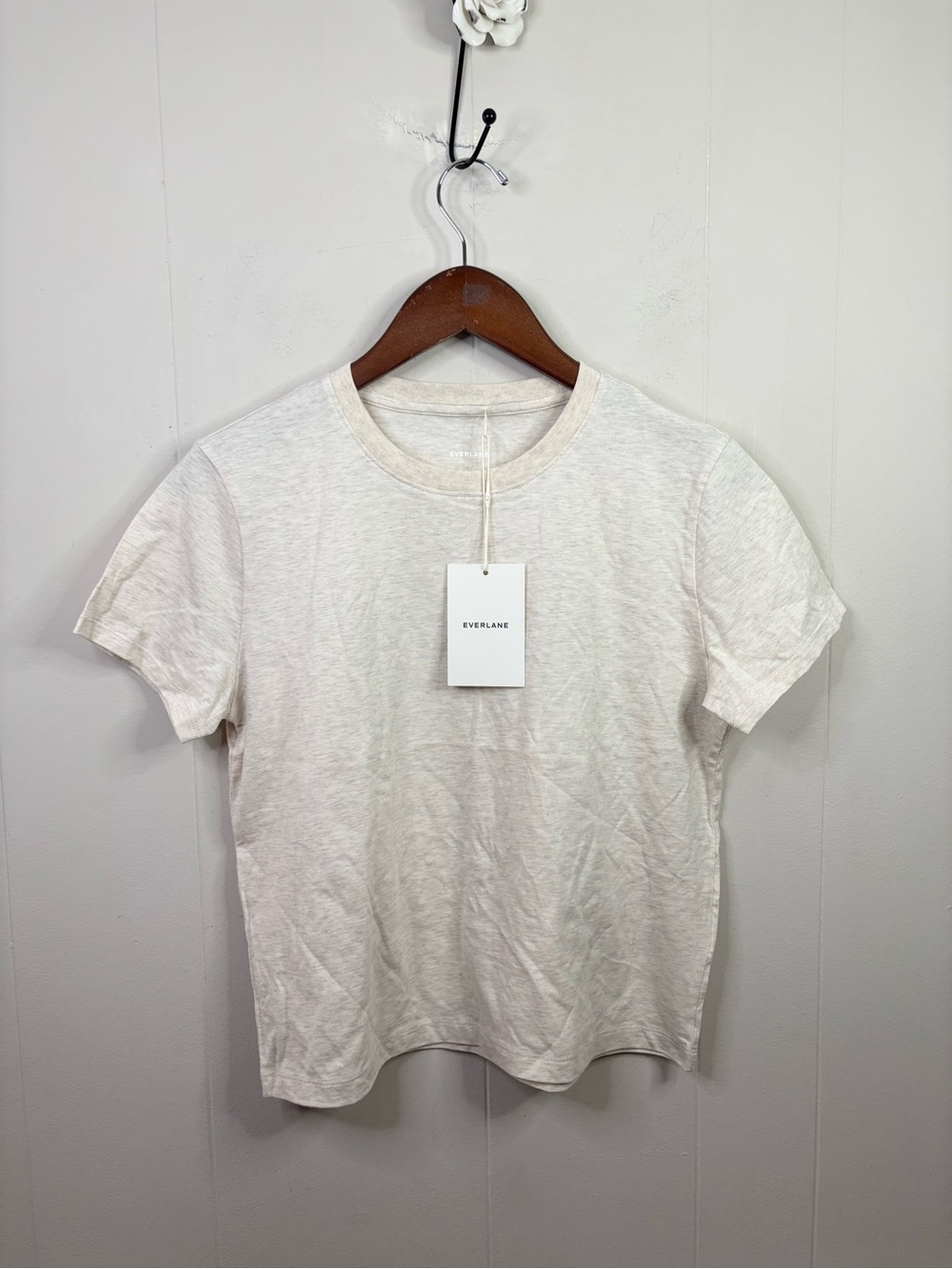 Everlane the box cut tee in essential cotton heathered oat size SM new - Picture 5 of 10